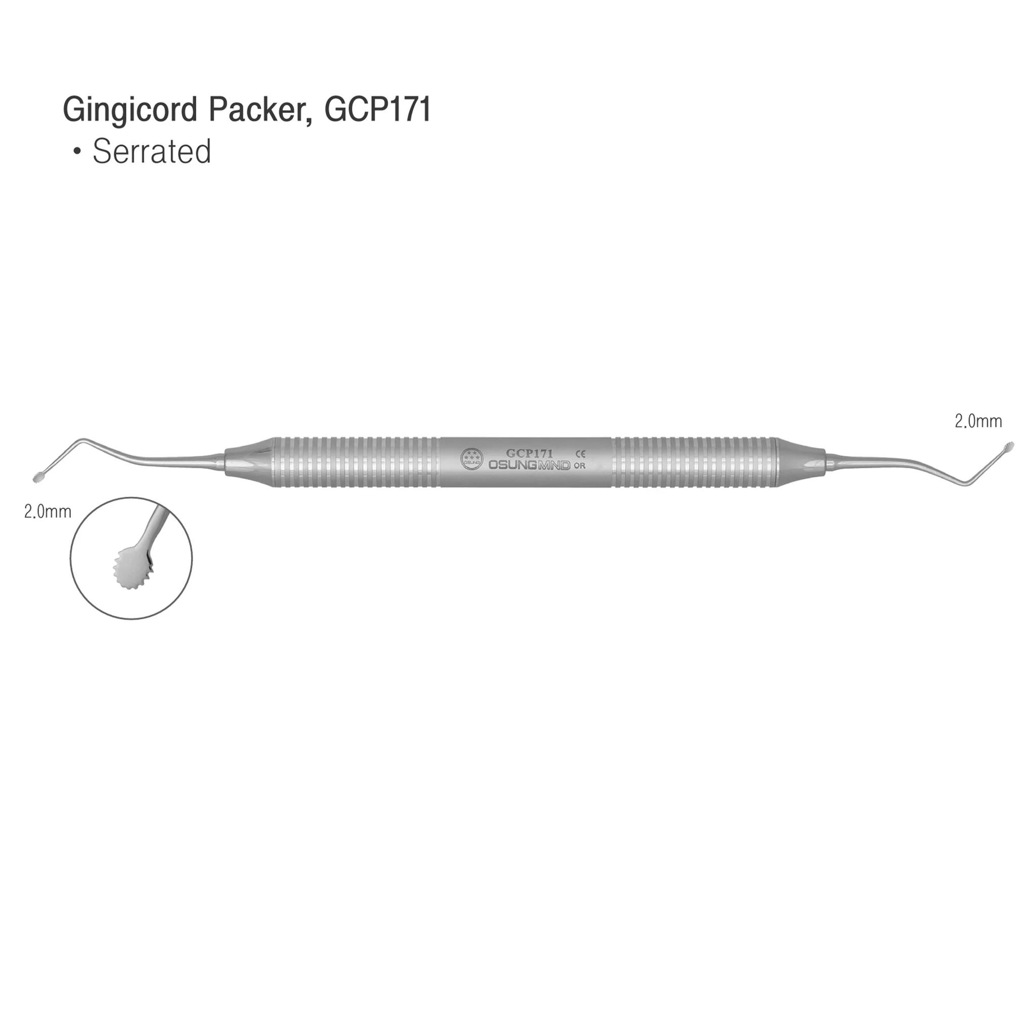 Dental Gingival Cord Packer 2.0mm Serrated