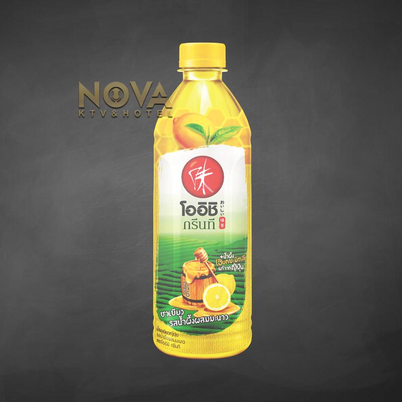 Oishi green tea bottle