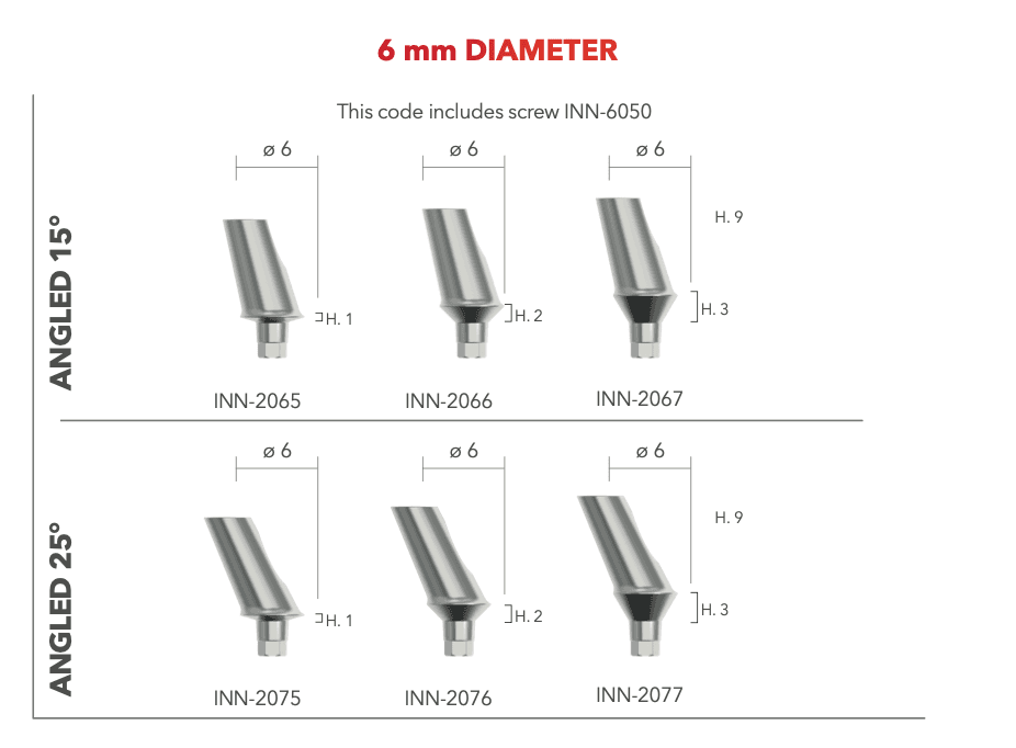 B&B Angled abutment Ø4,Ø5,Ø6